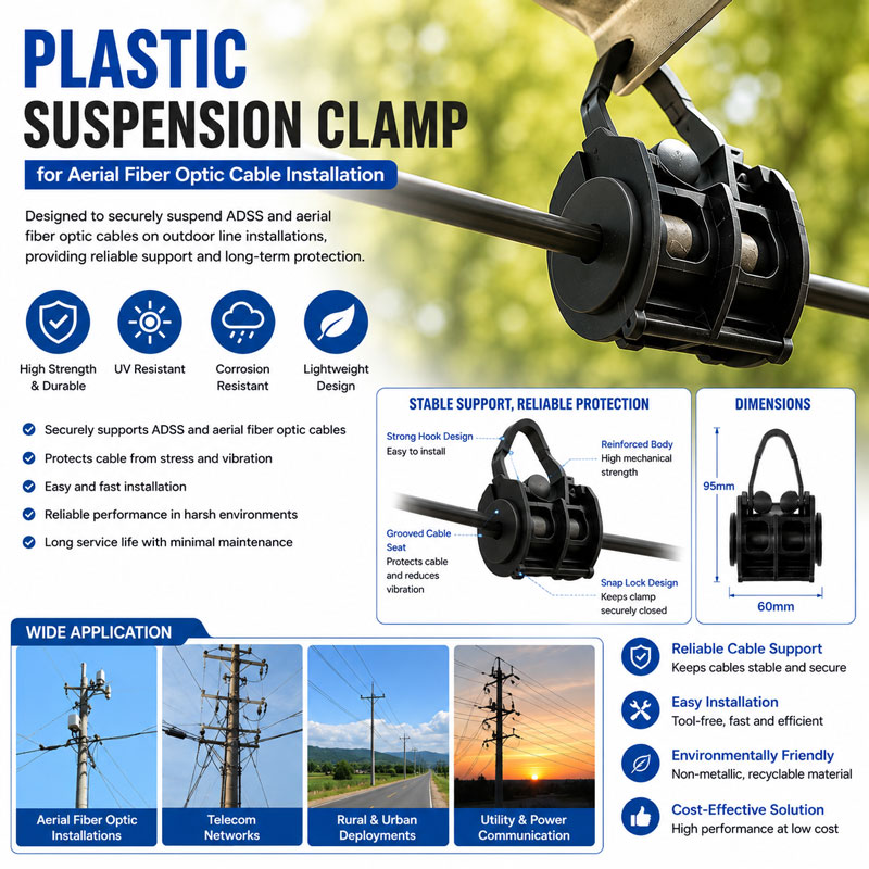 UV Resistant Dielectric Suspension Clamp for Overhead ADSS Cable