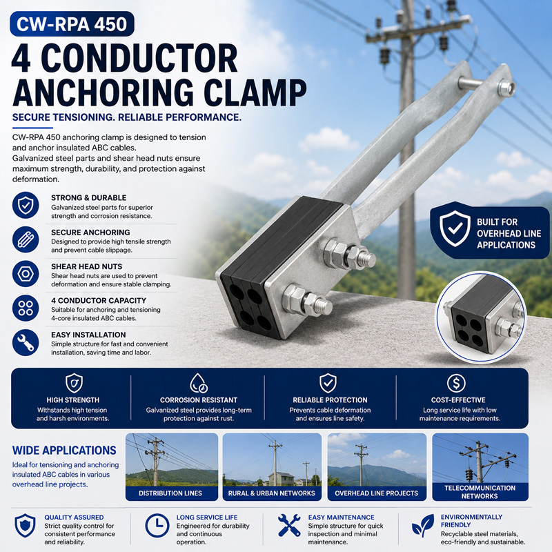 CW-RPA 450: 4 Conductor Anchoring Clamp