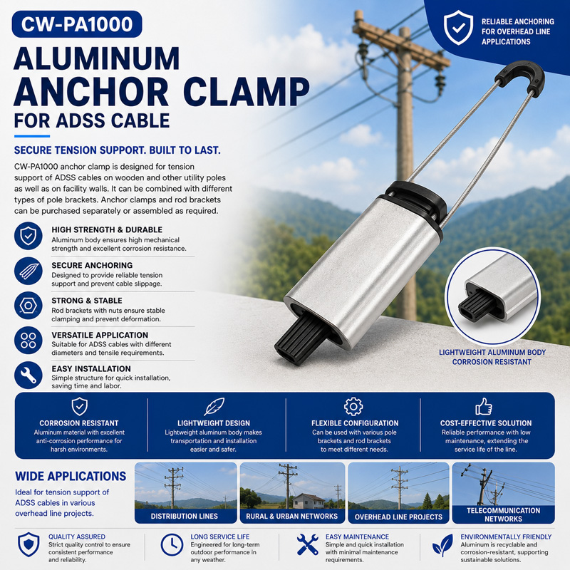CW-PA1000: Aluminum Anchor Clamp for ADSS Cable