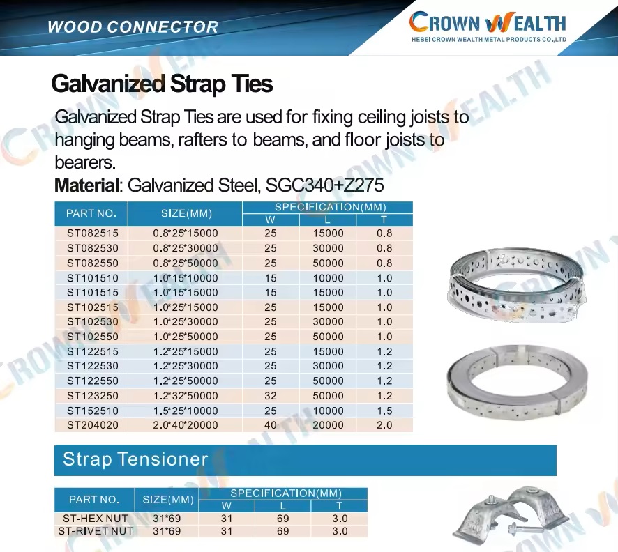 30M Galvanized Steel Strapping for Wood Beams & Rafters | Perforated Bracing Strap