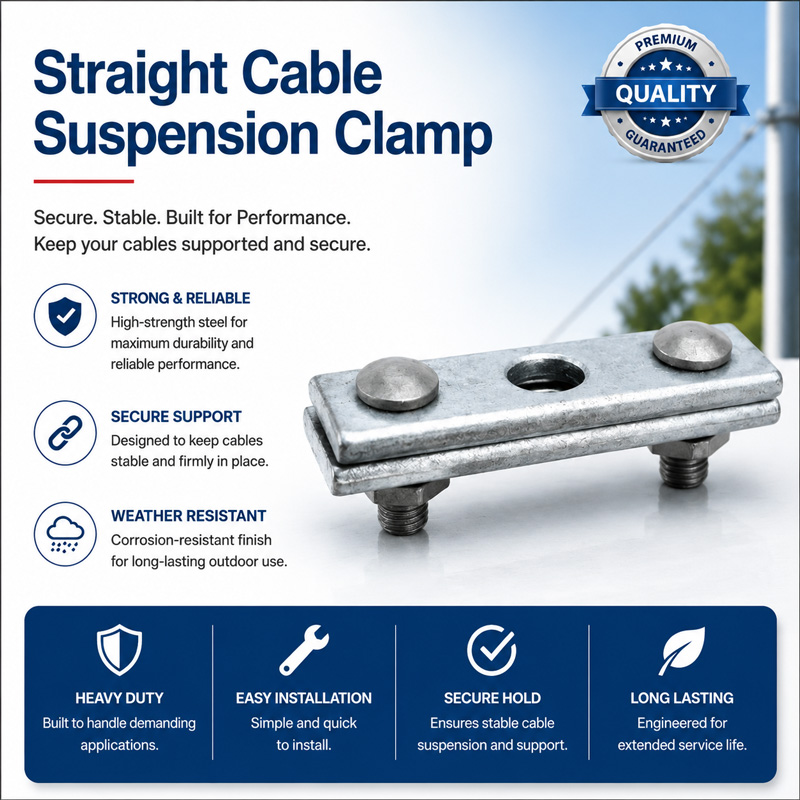 Adss Cable Pole Line Dead End Three Bolt Parallel Groove Straight Suspension Guy Clamp