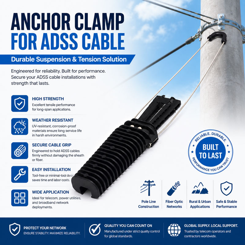 Anchor Clamp for ADSS Cable – Durable Suspension & Tension Solution